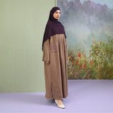 Lozy Hijab - Nara Embroidery Abaya (Abaya Dress Bordir Bahan Katun Linen Haji dan Umrah)