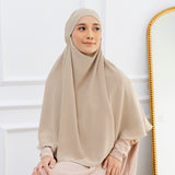 Halima French Khimar Soft Beige