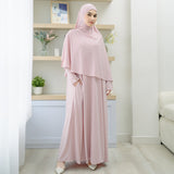 Hafisa Abaya Set Pink Pastel