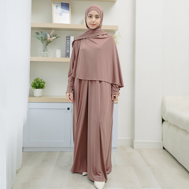 Pre Order Hafisa Abaya Set Walnut