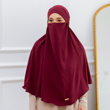 Halima French Khimar Maroon