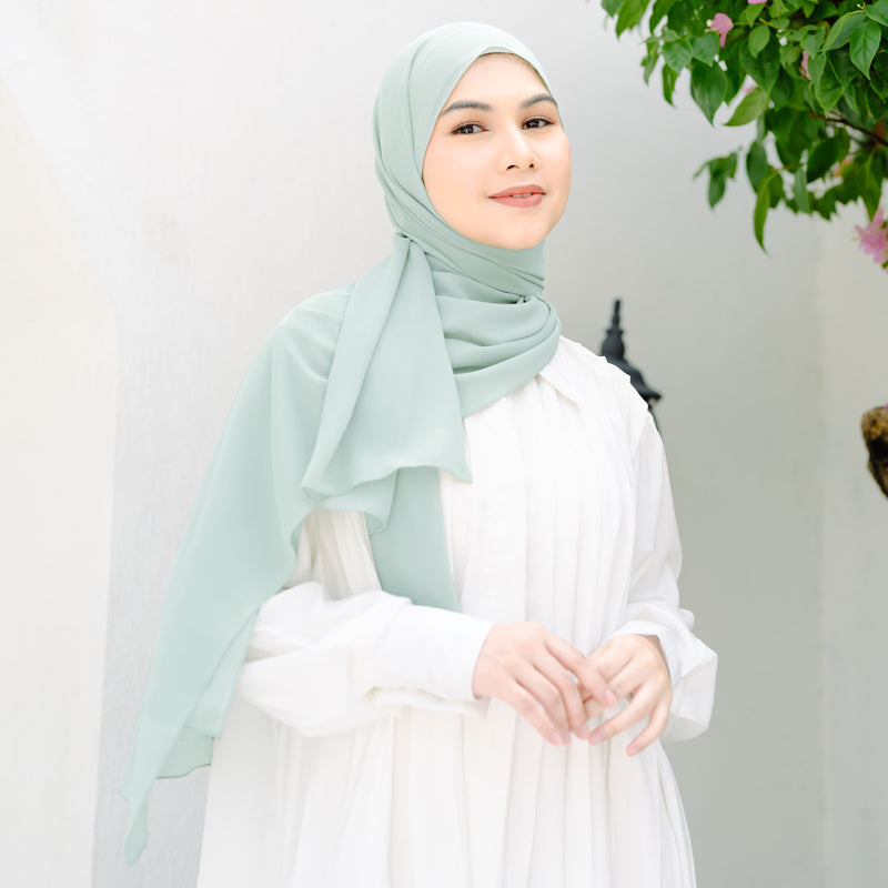 Bawal Instan Shawl Tali (Pashmina Tali Ceruti Babydoll) Sage