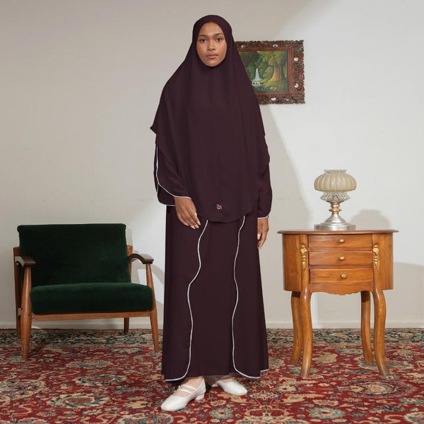 Aisha Abaya (Abaya Dress Haji dan Umrah) Violet New Material