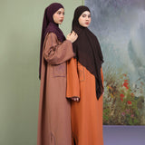 Lozy Hijab - Nara Embroidery Abaya (Abaya Dress Bordir Bahan Katun Linen Haji dan Umrah)
