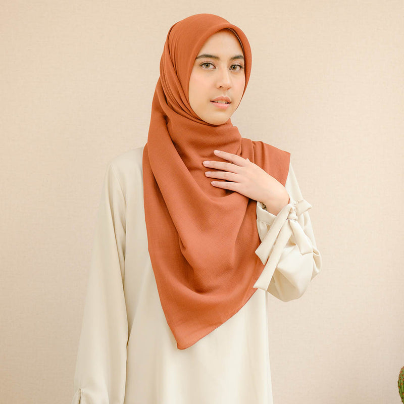 Mima Square Syari (Hijab Segiempat Syari) Dark Terracotta