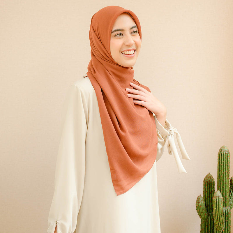 Mima Square Syari (Hijab Segiempat Syari) Dark Terracotta