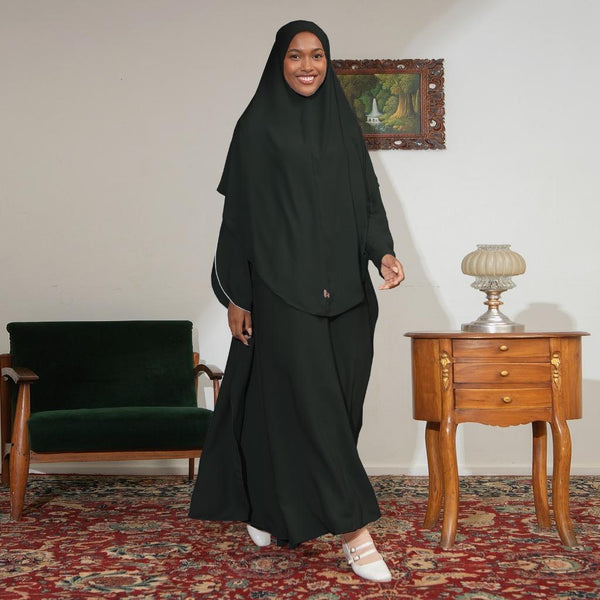 Aisha Abaya (Abaya Dress Haji dan Umrah) Charcoal New Material