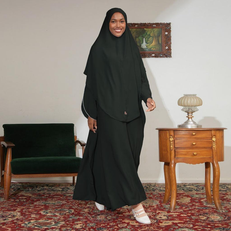 Aisha Abaya (Abaya Dress Haji dan Umrah) Charcoal New Material