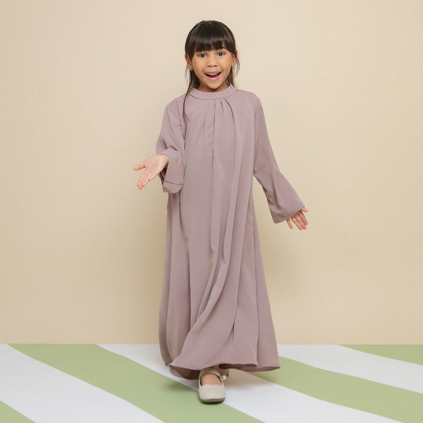 Azura Abaya Dress Kids Grey Cream 5-6Th