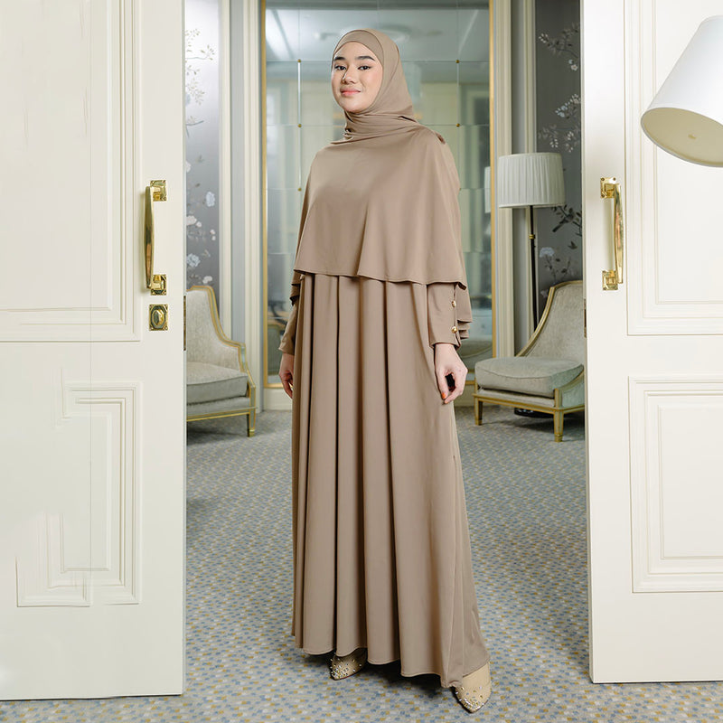 Pre Order Hafisa Abaya Set Hazelnut