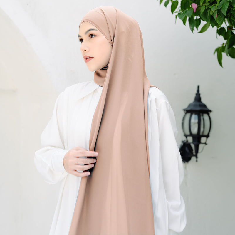 Bawal Instan Shawl Tali (Pashmina Tali Ceruti Babydoll) Tan