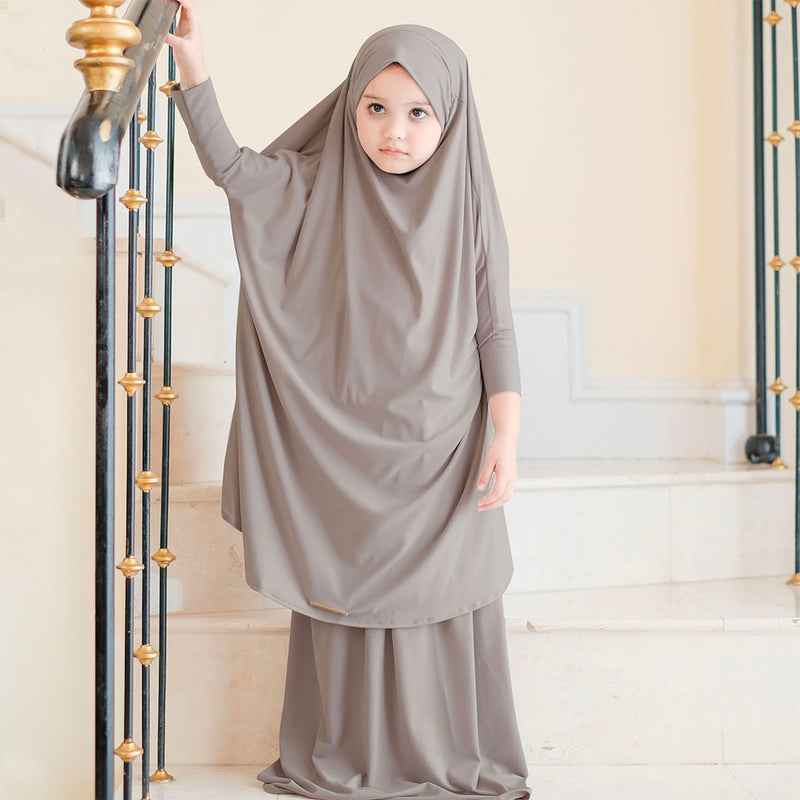 Shameera Prayer Set Kids in Brown Muffin 1-2 Tahun (Lozy x Hamidah)