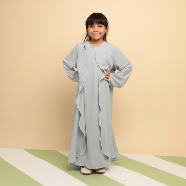 Aisha Abaya Dress Kids Baby Blue 5-6Th