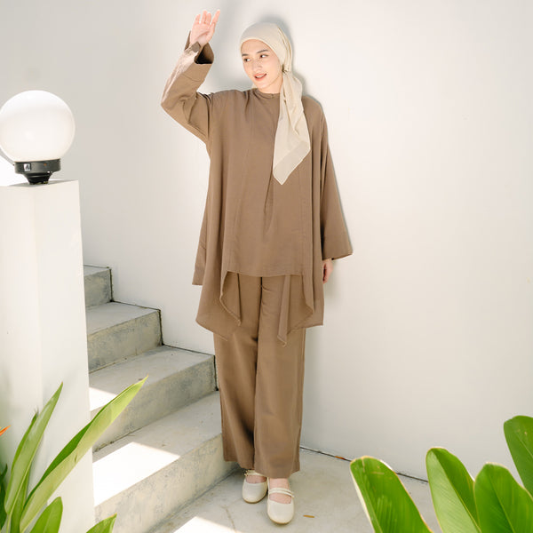 Zara Linen Set Soft Brown