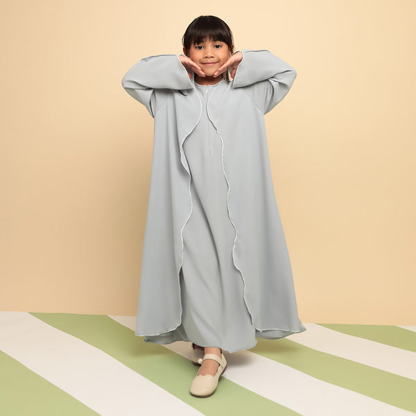 Aisha Abaya Dress Kids Baby Blue 5-6Th