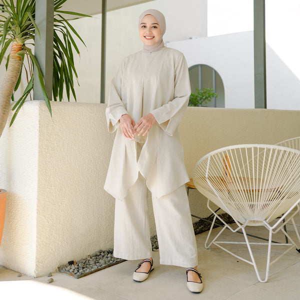 Zara Linen Set Cream