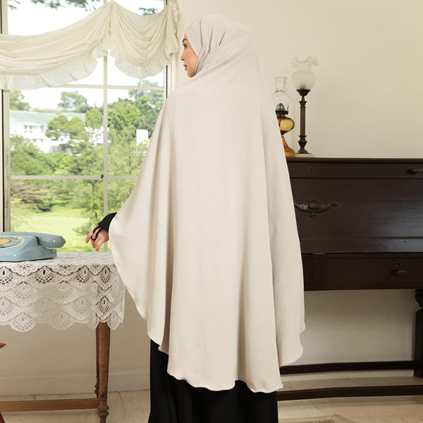 Nadira French Khimar Cream Almond L-XL