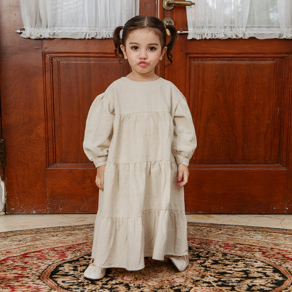 Hafa Sarimbit Series Dress Kids 2-3Th Cream (Lozy x Hamidah)