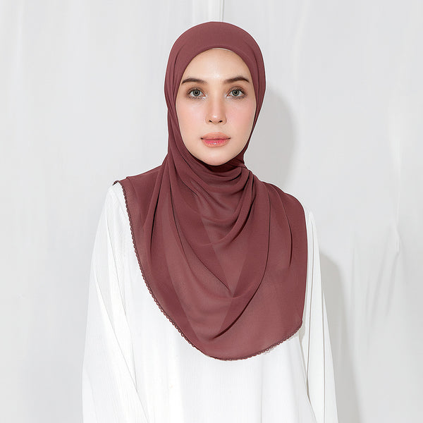 Embroidery Inner Shawl Lozy X Hamidah Crushed Berry
