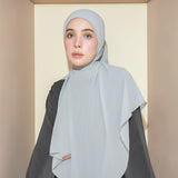Embroidery Inner Shawl Lozy X Hamidah Soft Blue Grey