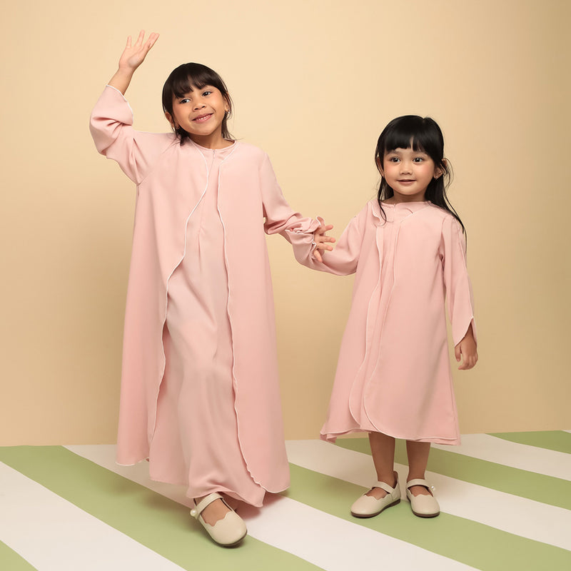 Aisha Abaya Dress Kids Pink Pastel 5-6Th