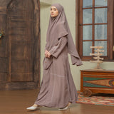 Havina Abaya Set Grey Cream