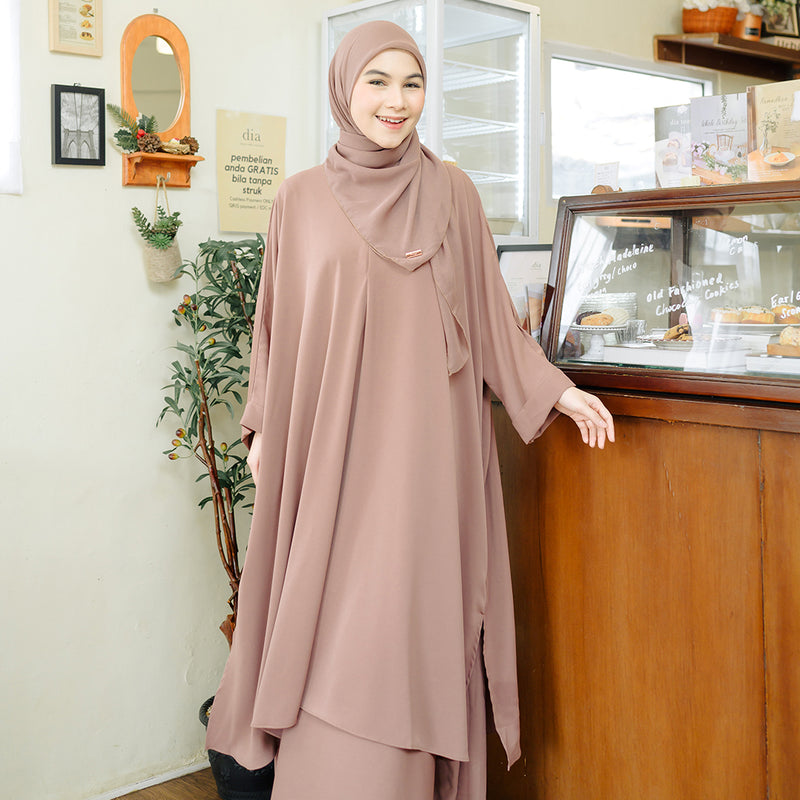 Haifa Tunik Set Brown (New Material)