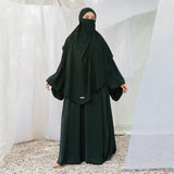 Pre Order Mida Abaya Khimar Set in Emerald (Lozy x Hamidah)