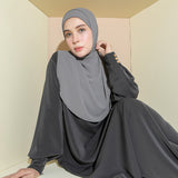 Embroidery Inner Shawl Lozy X Hamidah Dark Grey