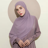 Embroidery Inner Shawl Lozy X Hamidah Dusty Purple