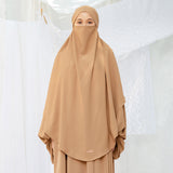 Pre Order Mida Abaya Khimar Set in Caramel (Lozy x Hamidah)