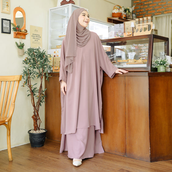 Haifa Tunik Set Brownie (New Material)