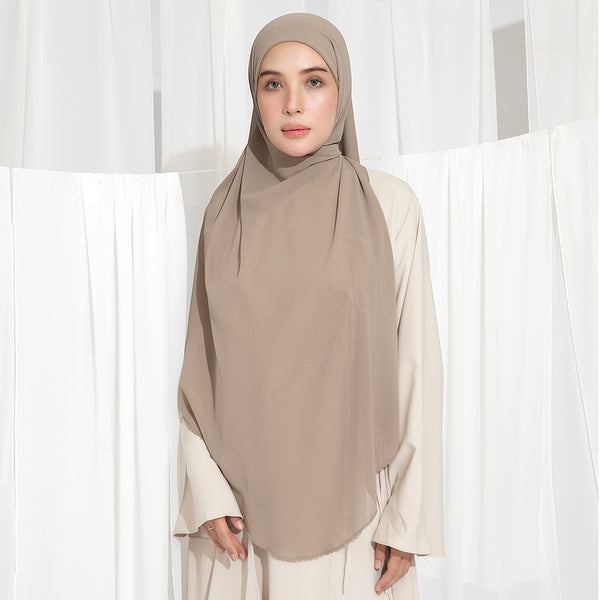 Embroidery Inner Shawl Lozy X Hamidah Natural