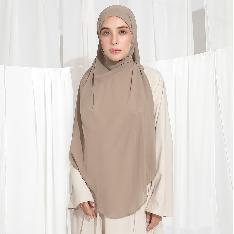 Embroidery Inner Shawl Lozy X Hamidah Natural