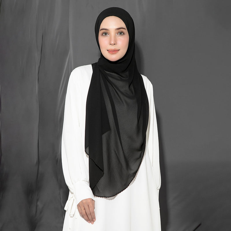 Embroidery Inner Shawl Lozy X Hamidah Black
