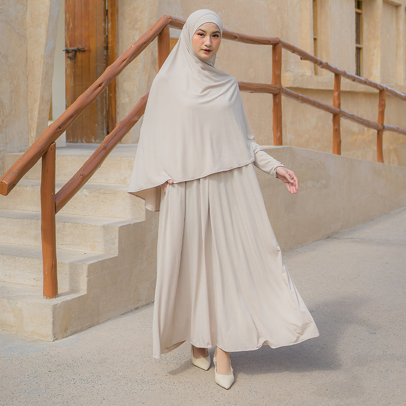 Hafisa Abaya Set Cream Almond