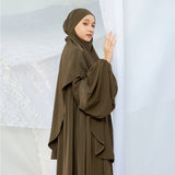 Pre Order Mida Abaya Khimar Set in Deep Army (Lozy x Hamidah)