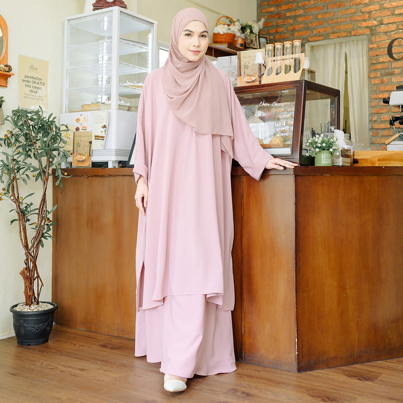 Haifa Tunik Set Soft Pink (New Material)