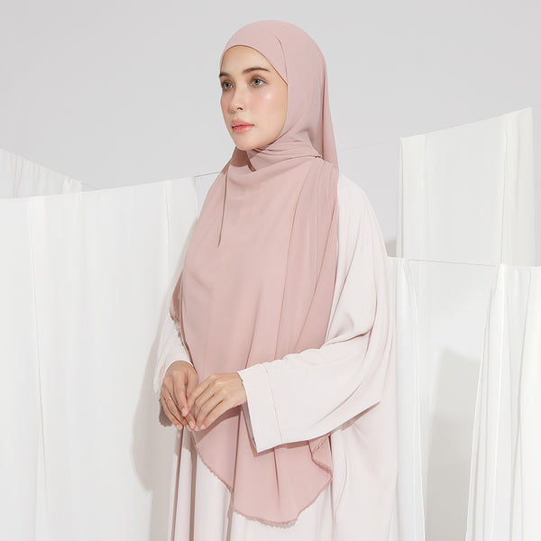 Embroidery Inner Shawl Lozy X Hamidah Nude Cream