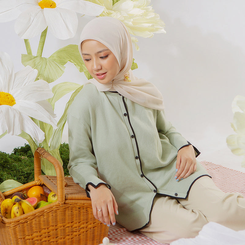 Zahira Knitwear in Sage (Lozy x Nashwa)