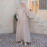 Habiba Abaya Set Cream Almond