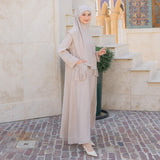 Habiba Abaya Set Cream Almond