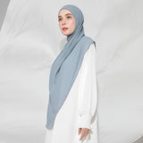 Embroidery Inner Shawl Lozy X Hamidah Blue Grey