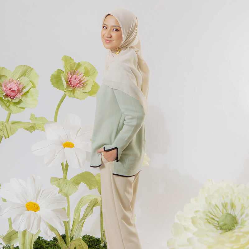 Zahira Knitwear in Sage (Lozy x Nashwa)