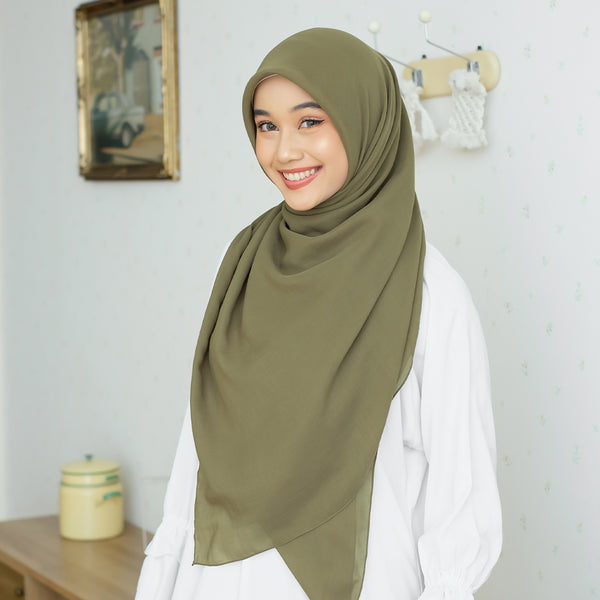 Mima Square Syari (Hijab Segiempat Syari) Zaitun