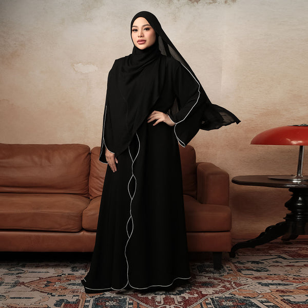 Aisha Abaya (Abaya Dress Haji dan Umrah) Black