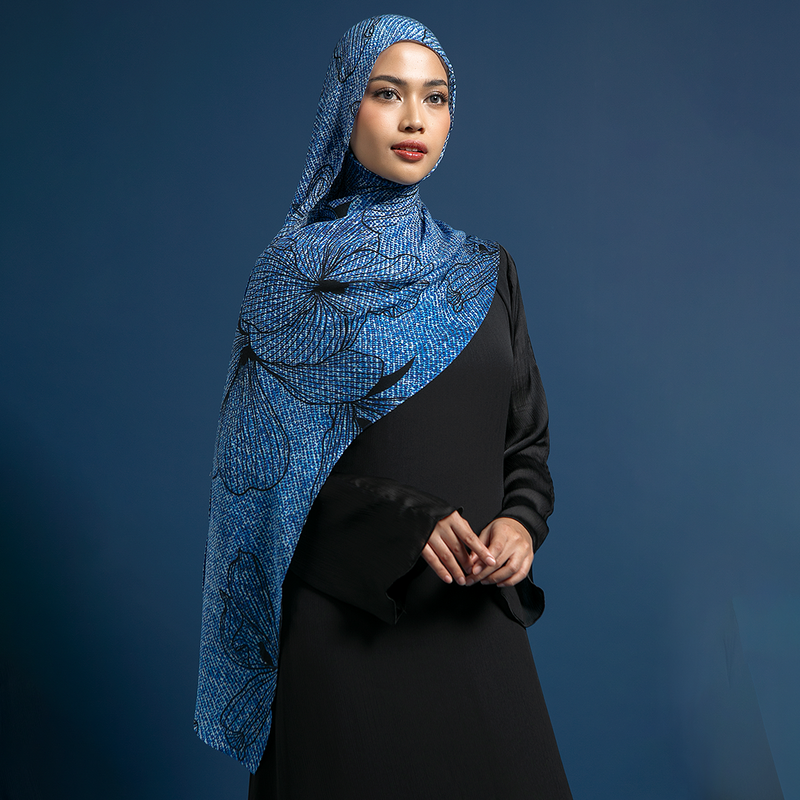 Viscose Printed Modal Cobalt Floral