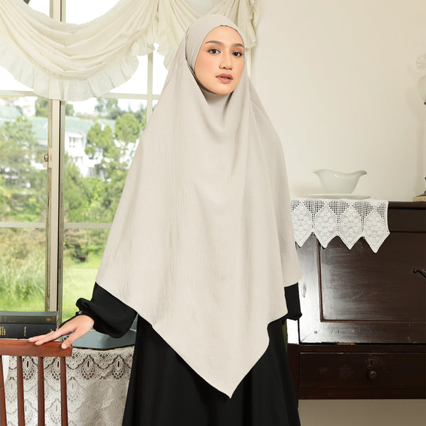 Nadira French Khimar Cream Almond S-M