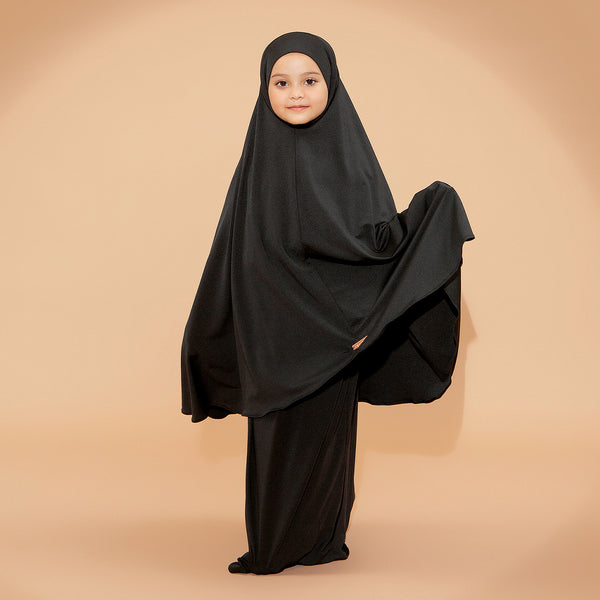 Shameera Prayer Set Kids Series 2 in Black 3-4 Tahun (Lozy x Hamidah)