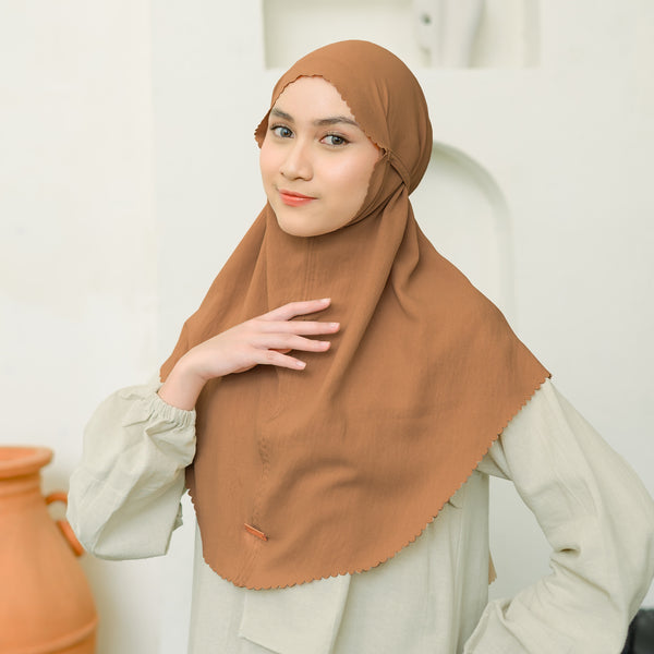 Biyya Instan Lasercut (Bergo Crinkle) Sudan Brown